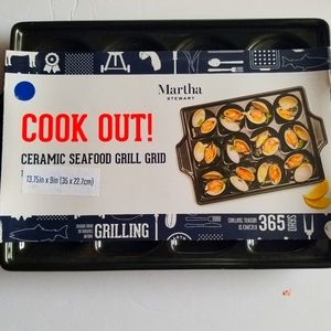 COPY - Martha Stewart Collection Ceramic Seafood Rack Grill Grid Tray Cookware …